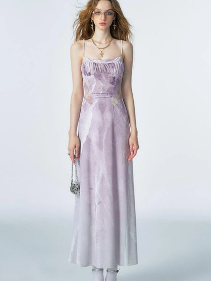 OfAkiva Akiva Ethereal Ombre Chiffon Slip Dress