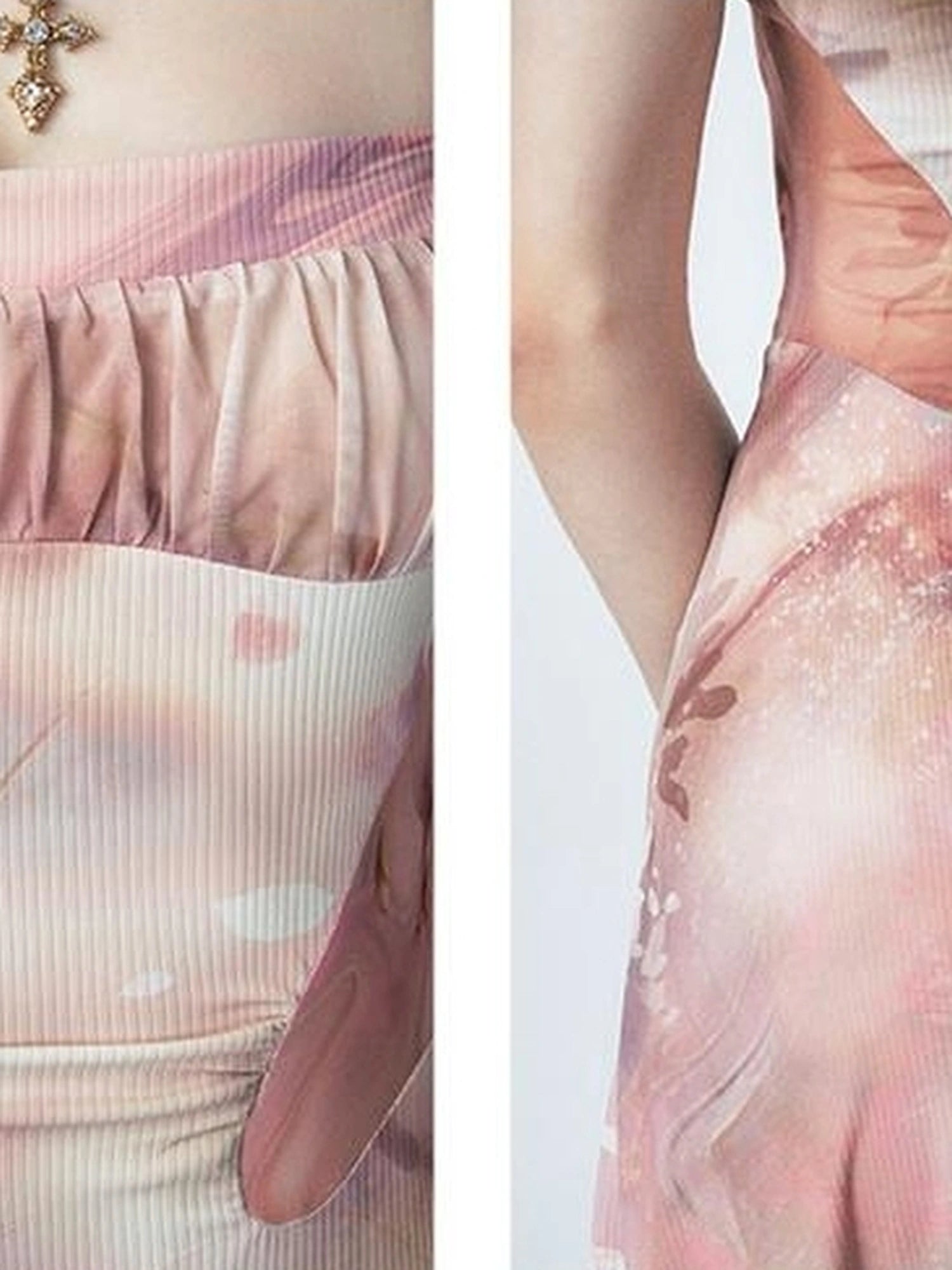 OfAkiva Akiva Ethereal Ombre Chiffon Slip Dress