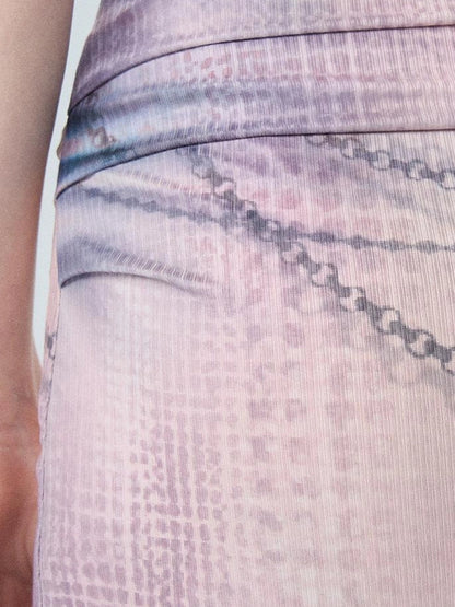 OfAkiva Akiva Floral Lace Trimmed Knit Slip Dress