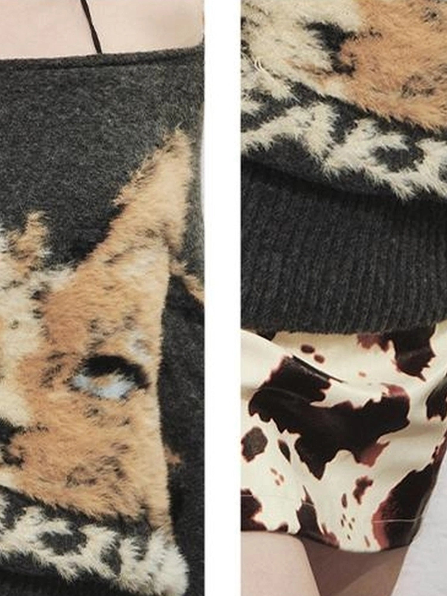 OfAkiva Akiva Lioncat Fluffy Sweater V-neck T-shirt Long Sleeve