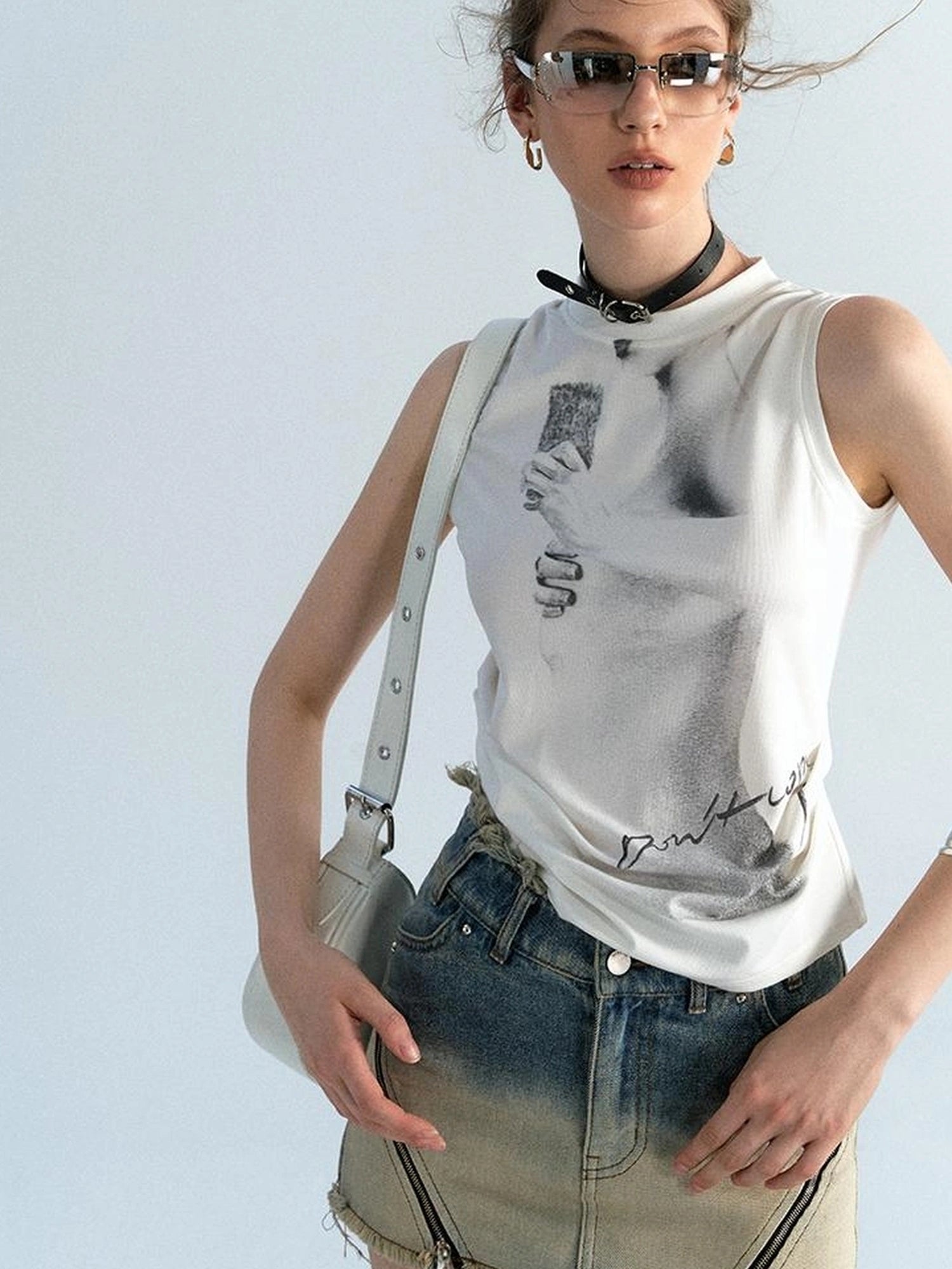 OfAkiva Akiva Ombre Washed Denim Shorts