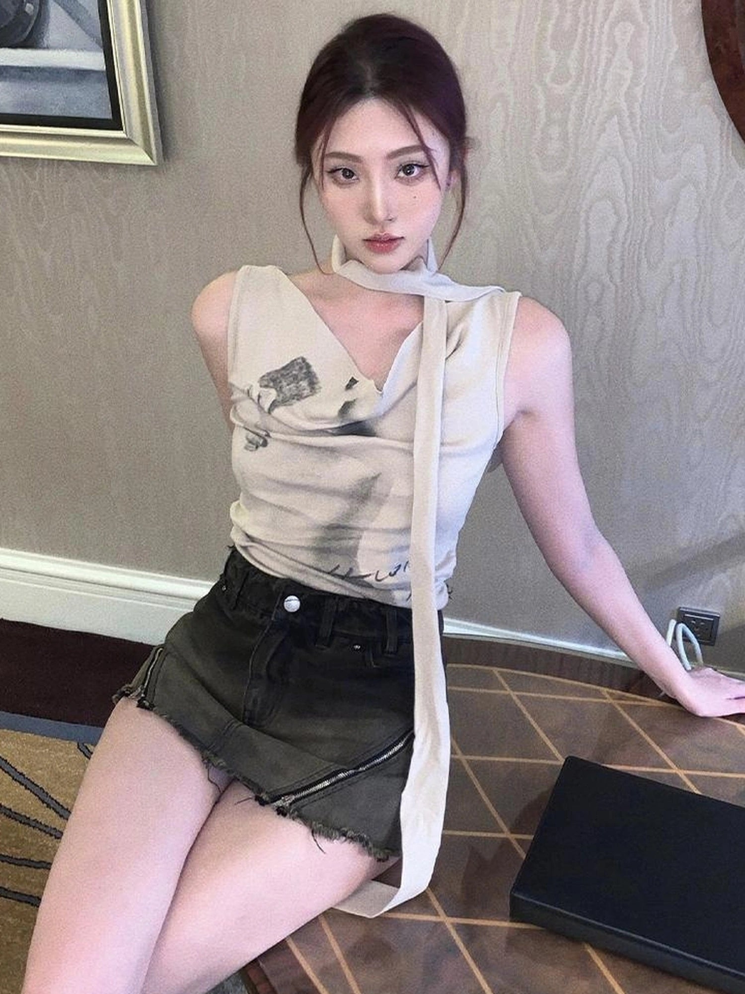 OfAkiva Akiva Ombre Washed Denim Shorts