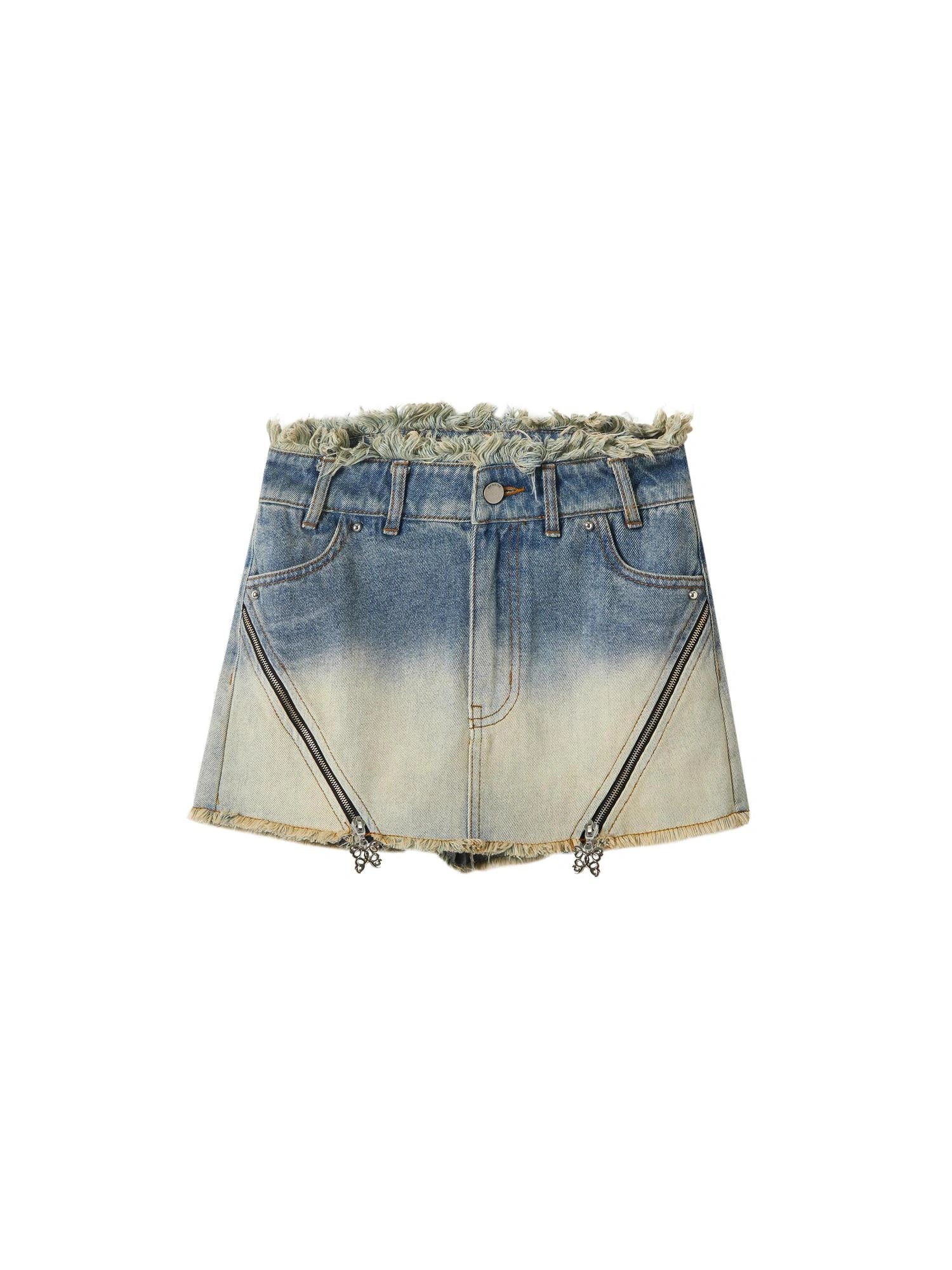 OfAkiva Akiva Ombre Washed Denim Shorts