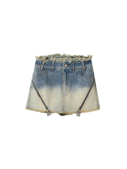 OfAkiva Akiva Ombre Washed Denim Shorts