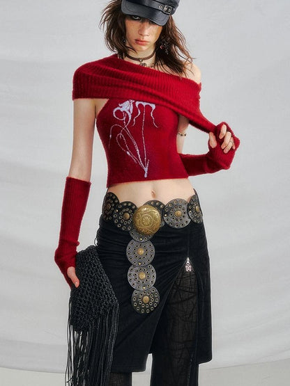 OfAkiva Akiva Orchid Valley Sleeveless Knit Vest