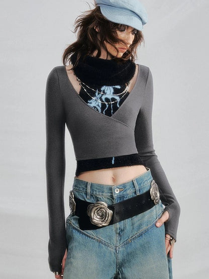 OfAkiva Akiva Orchid Valley Sleeveless Knit Vest