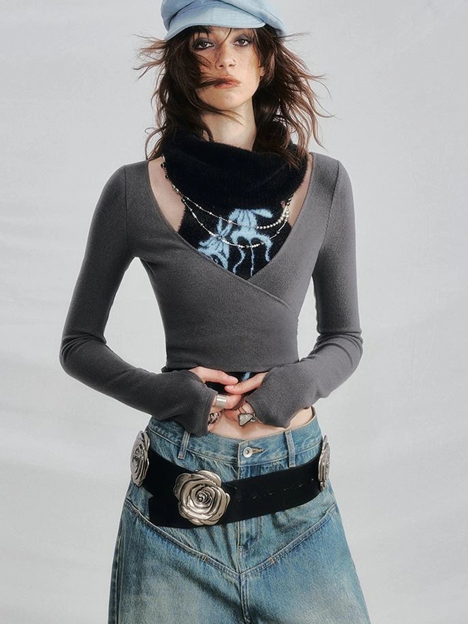 OfAkiva Akiva Orchid Valley Sleeveless Knit Vest