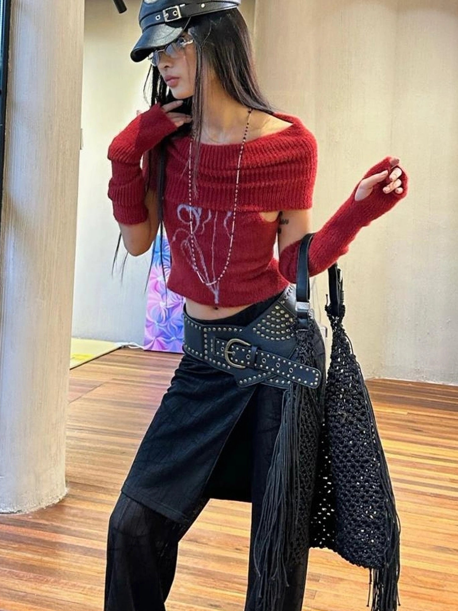 OfAkiva Akiva Orchid Valley Sleeveless Knit Vest