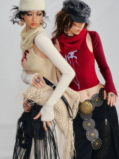 OfAkiva Akiva Orchid Valley Sleeveless Knit Vest