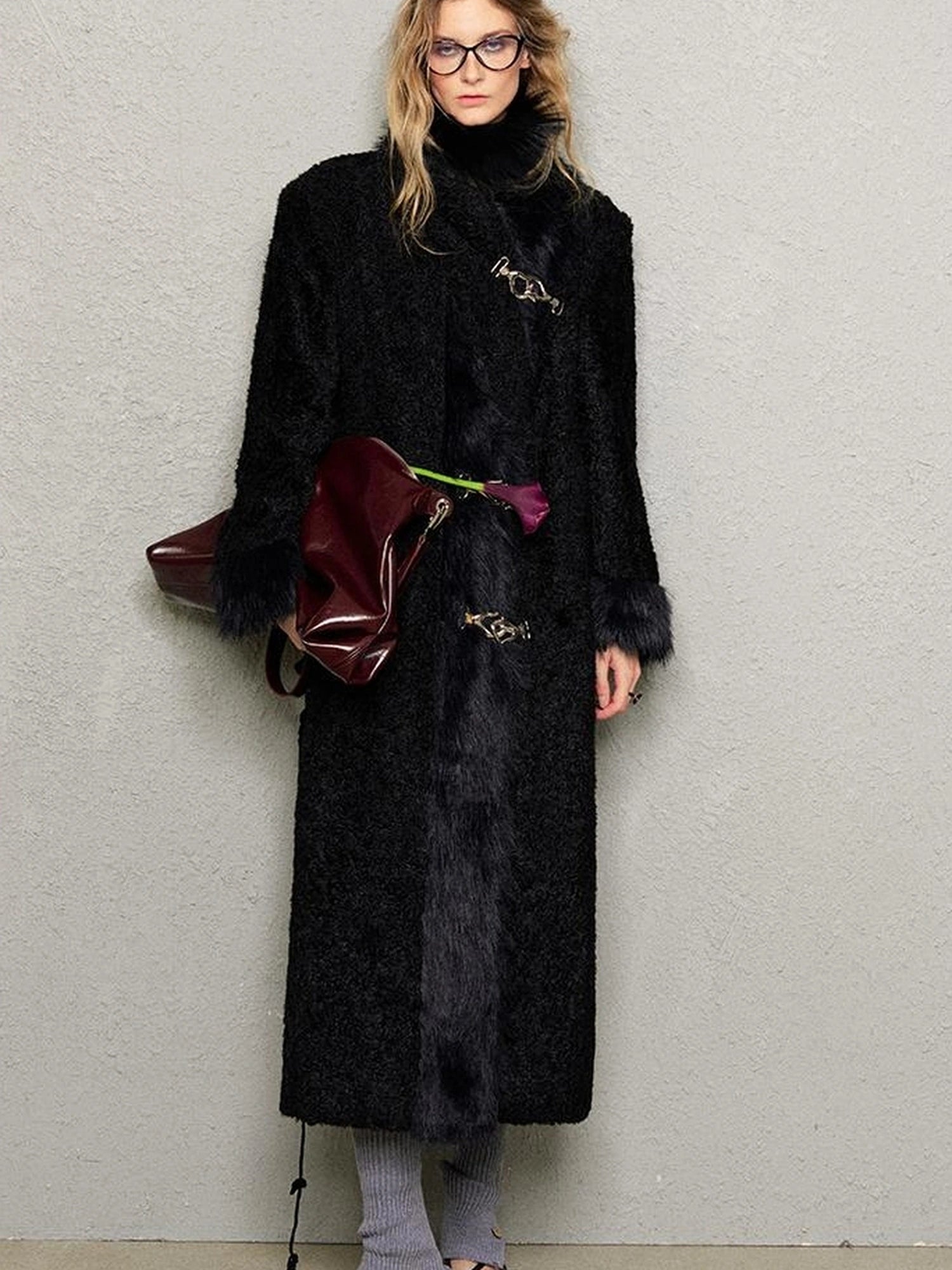 OfAkiva Akiva Textured Wool Blend Winter Coat