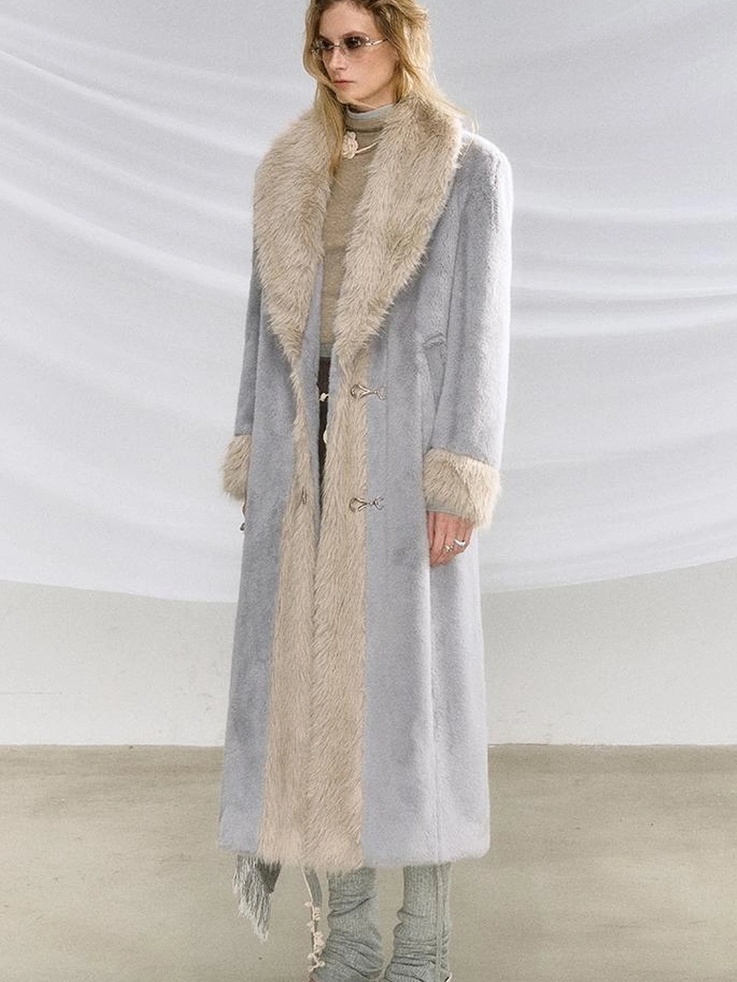 OfAkiva Akiva Textured Wool Blend Winter Coat