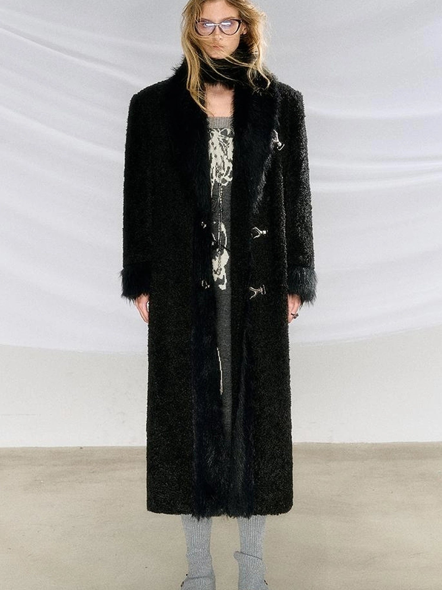 OfAkiva Akiva Textured Wool Blend Winter Coat