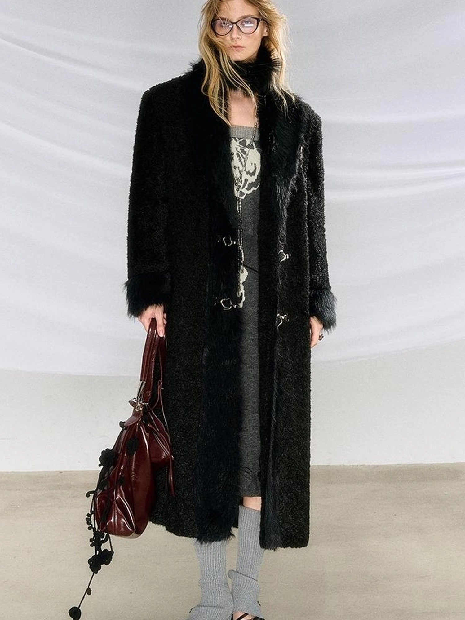 OfAkiva Akiva Textured Wool Blend Winter Coat