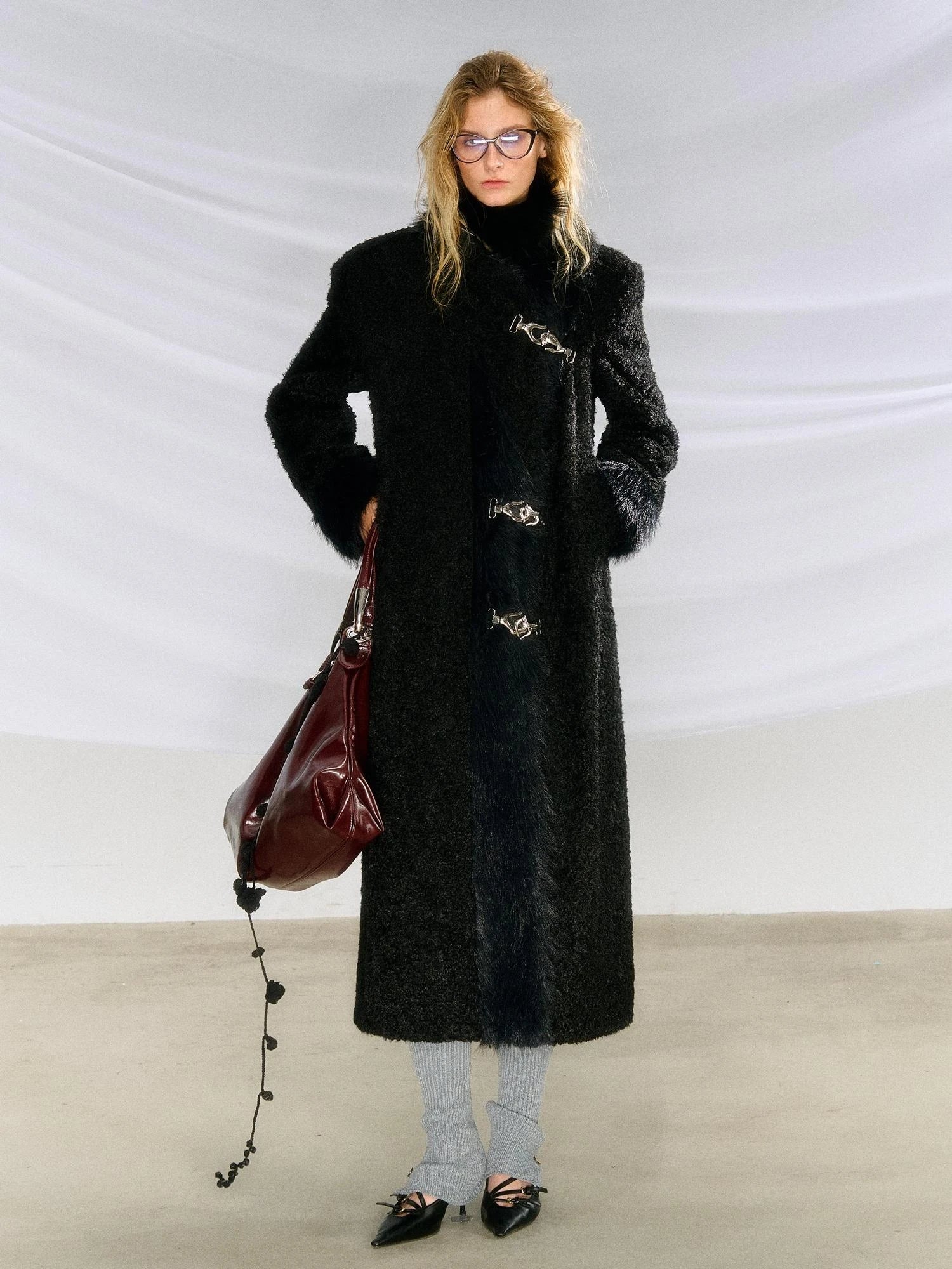 OfAkiva Akiva Textured Wool Blend Winter Coat