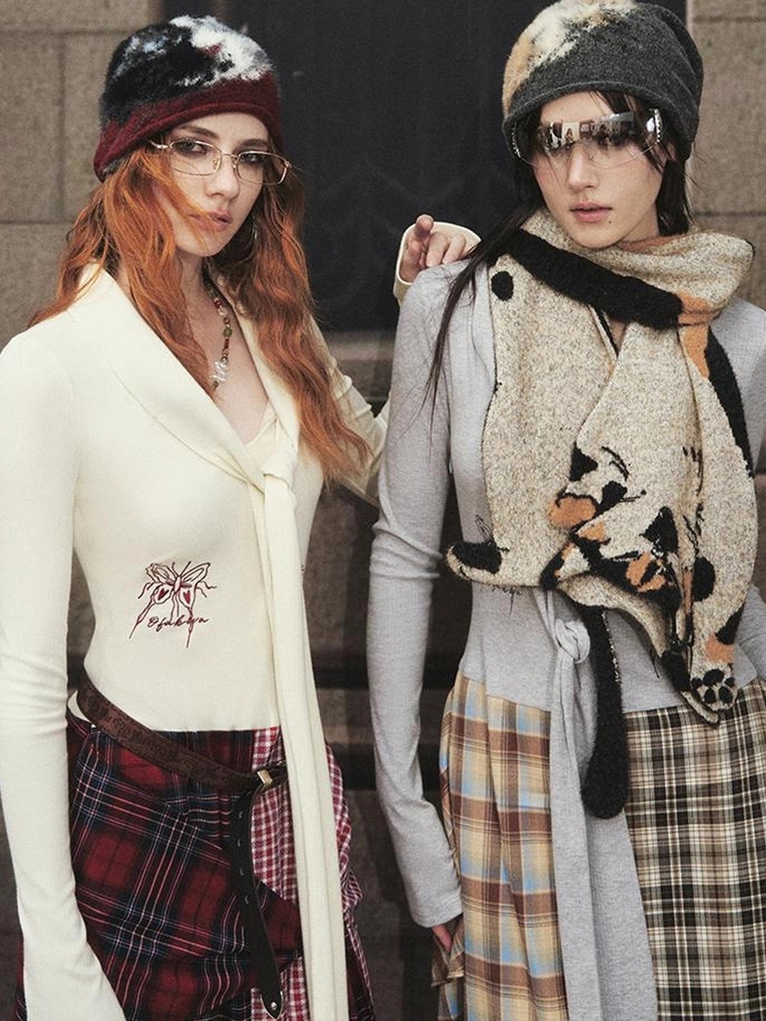 OfAkiva Akiva Tortoiseshell Print Knit Slouch Beanie