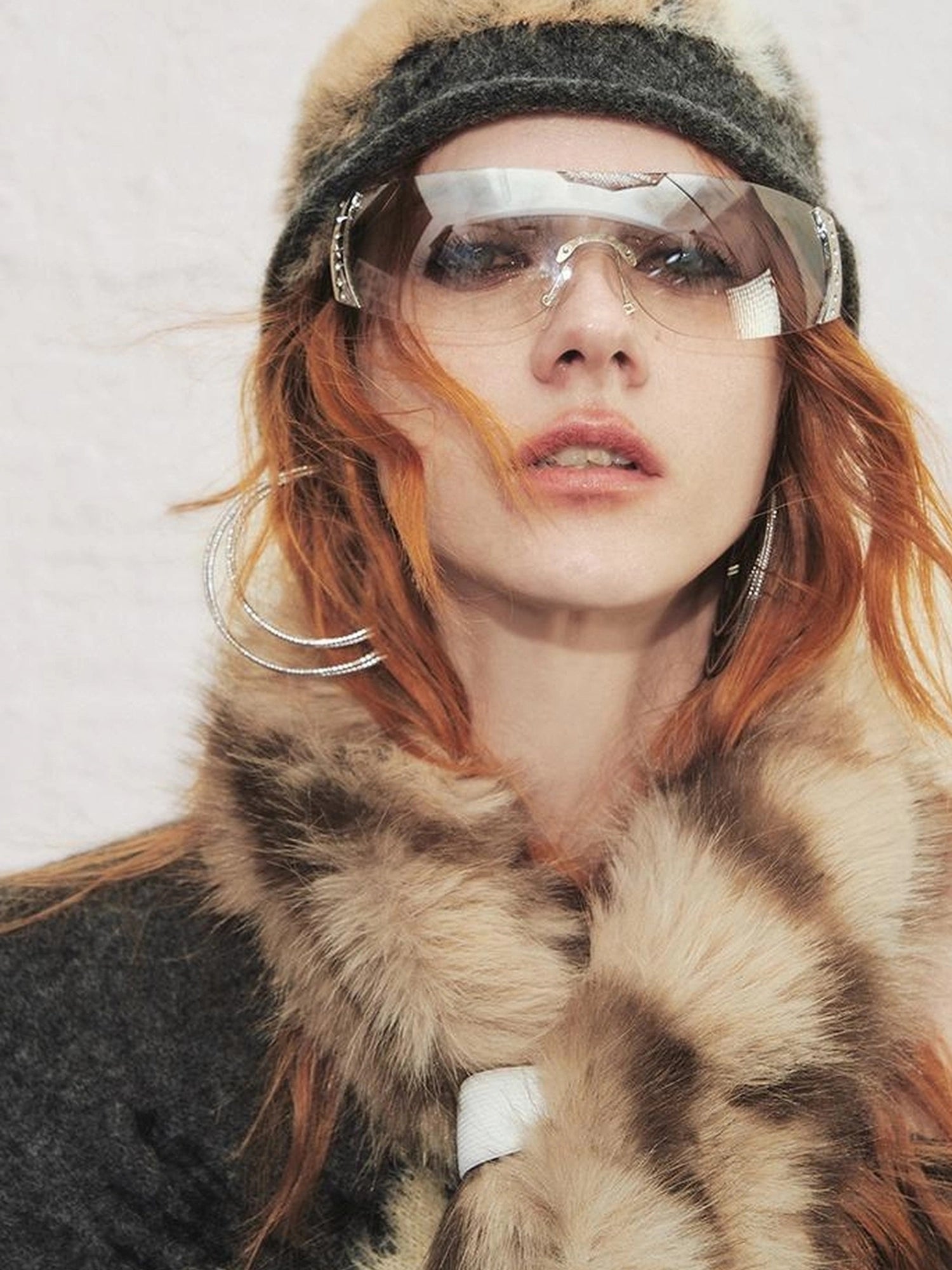 OfAkiva Akiva Tortoiseshell Print Knit Slouch Beanie