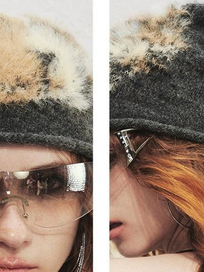 OfAkiva Akiva Tortoiseshell Print Knit Slouch Beanie