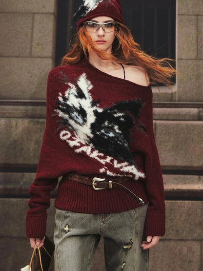 OfAkiva Akiva Tortoiseshell Print Knit Slouch Beanie