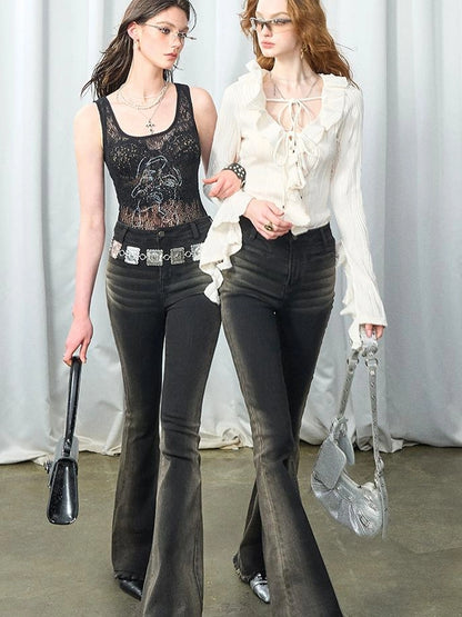 OfAkiva Akiva Vintage Wash Tapered Jeans With Raw Hem