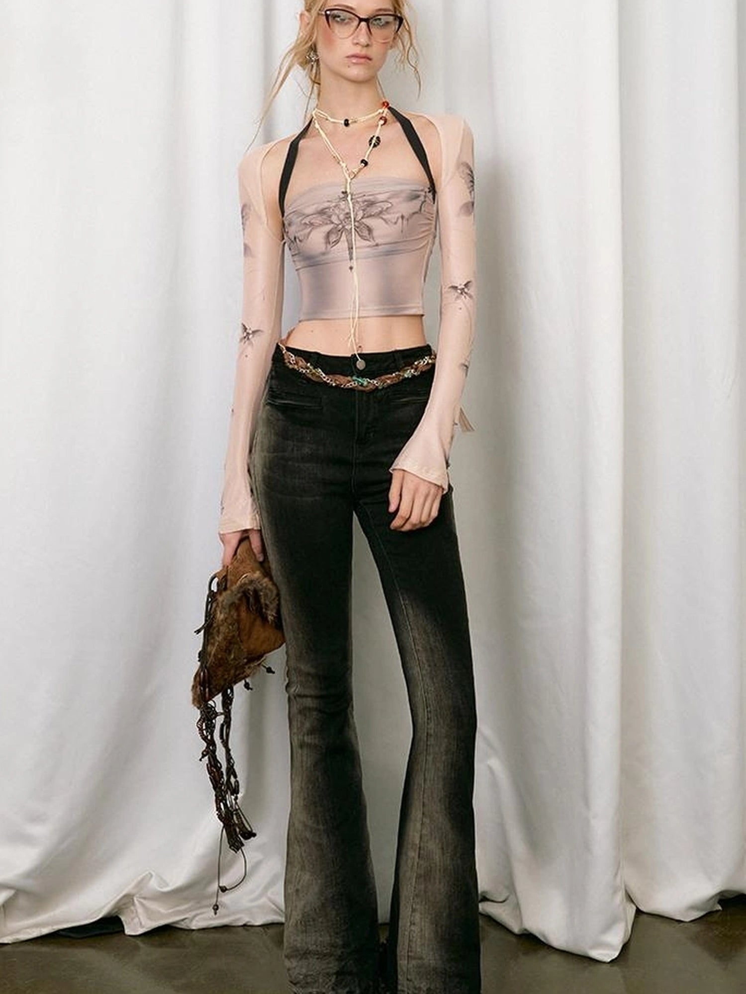 OfAkiva Akiva Vintage Wash Tapered Jeans With Raw Hem