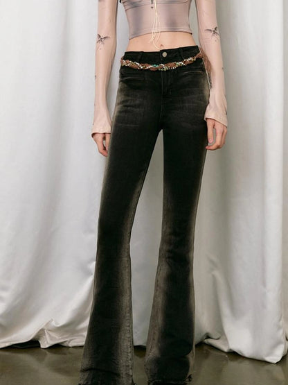 OfAkiva Akiva Vintage Wash Tapered Jeans With Raw Hem