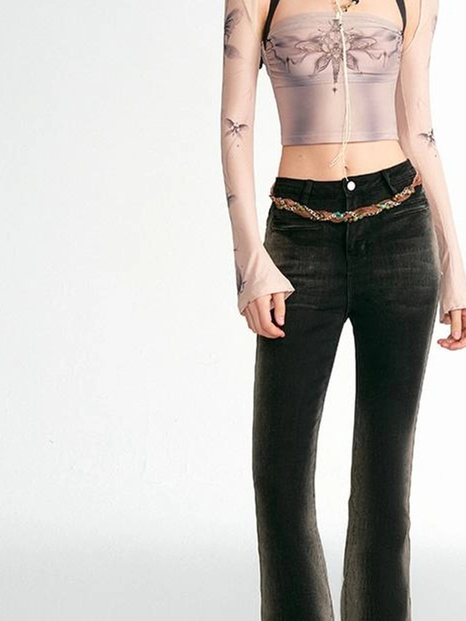 OfAkiva Akiva Vintage Wash Tapered Jeans With Raw Hem