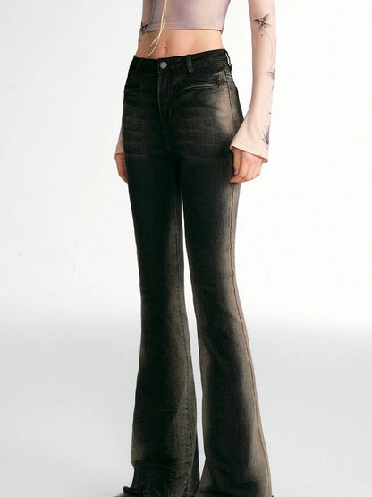 OfAkiva Akiva Vintage Wash Tapered Jeans With Raw Hem