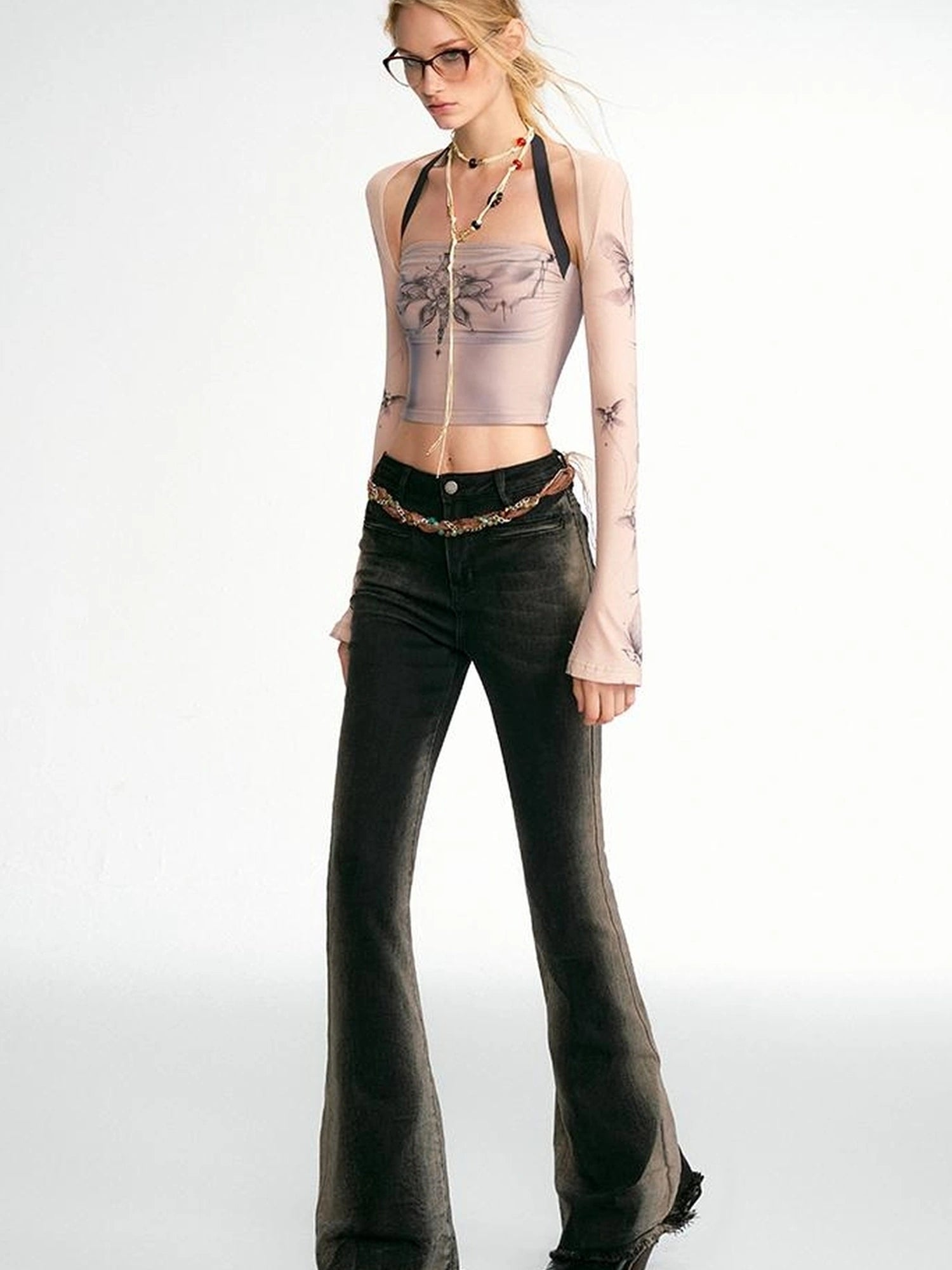 OfAkiva Akiva Vintage Wash Tapered Jeans With Raw Hem