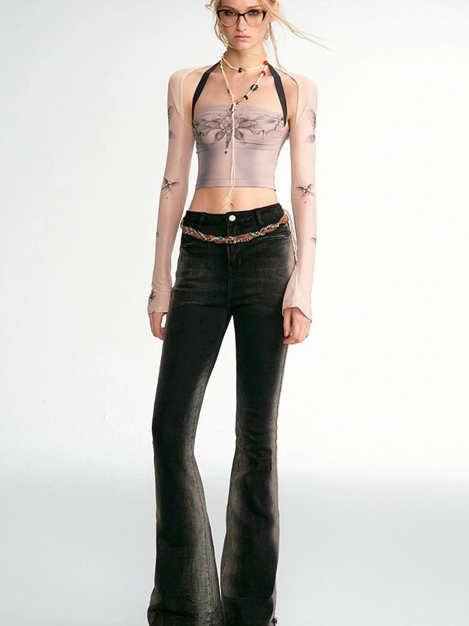 OfAkiva Akiva Vintage Wash Tapered Jeans With Raw Hem