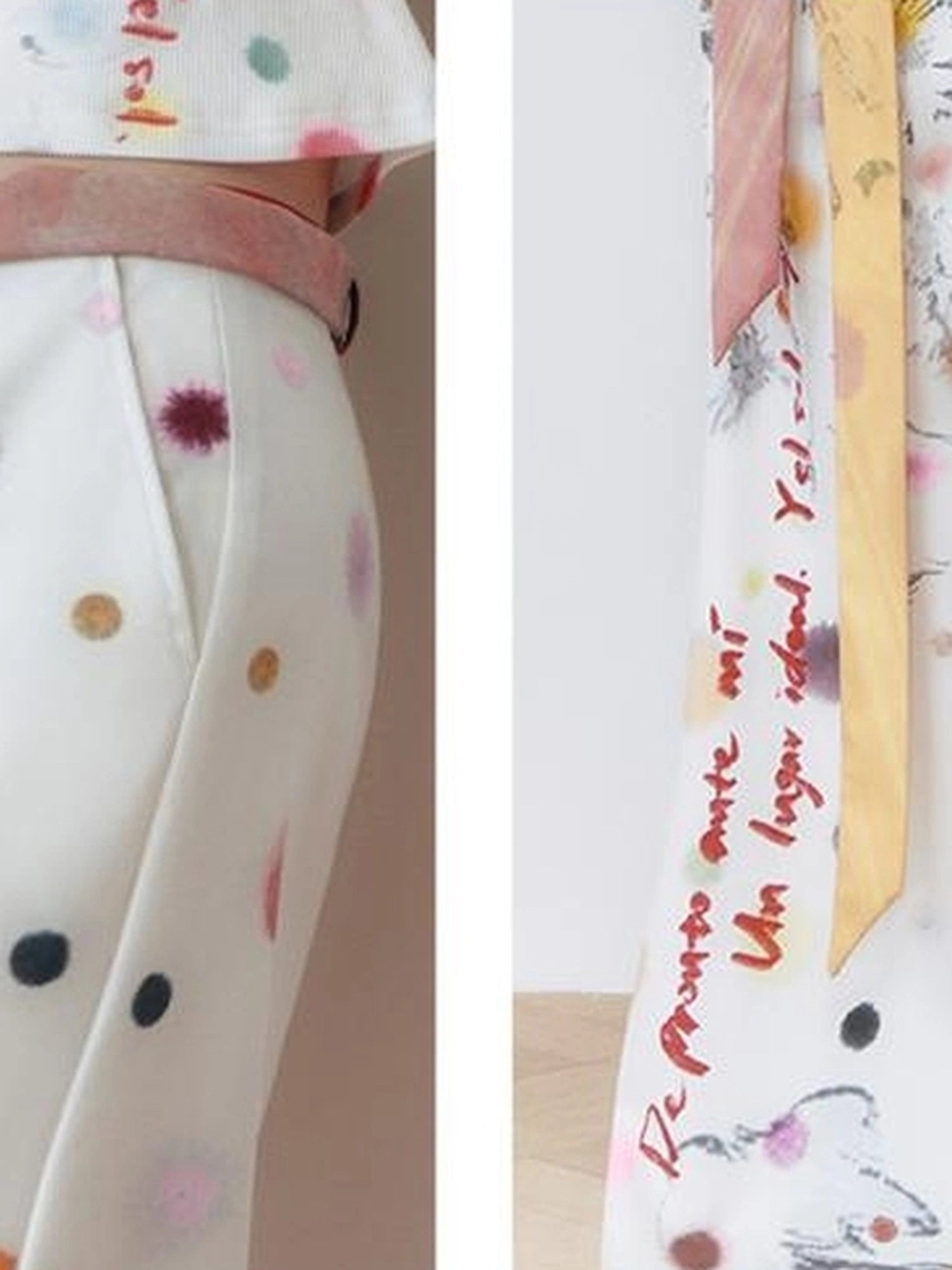 OfAkiva Akiva White Noise Floral Print A Line Skirt