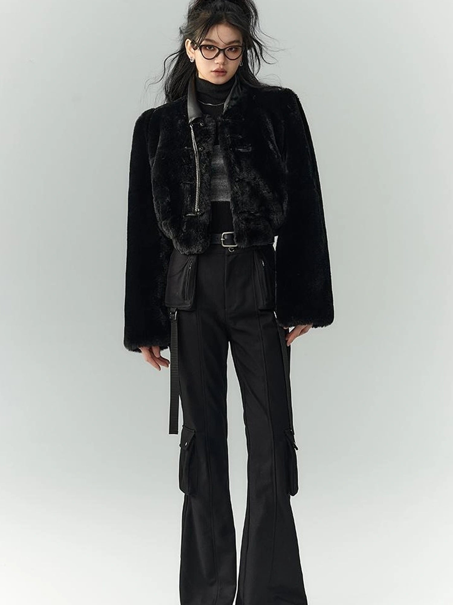 OfAkiva Akiva Winter Mink Fur Coat Women Slow Rock Style