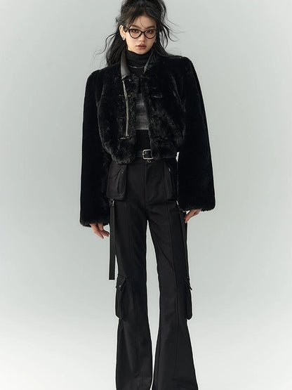 OfAkiva Akiva Winter Mink Fur Coat Women Slow Rock Style