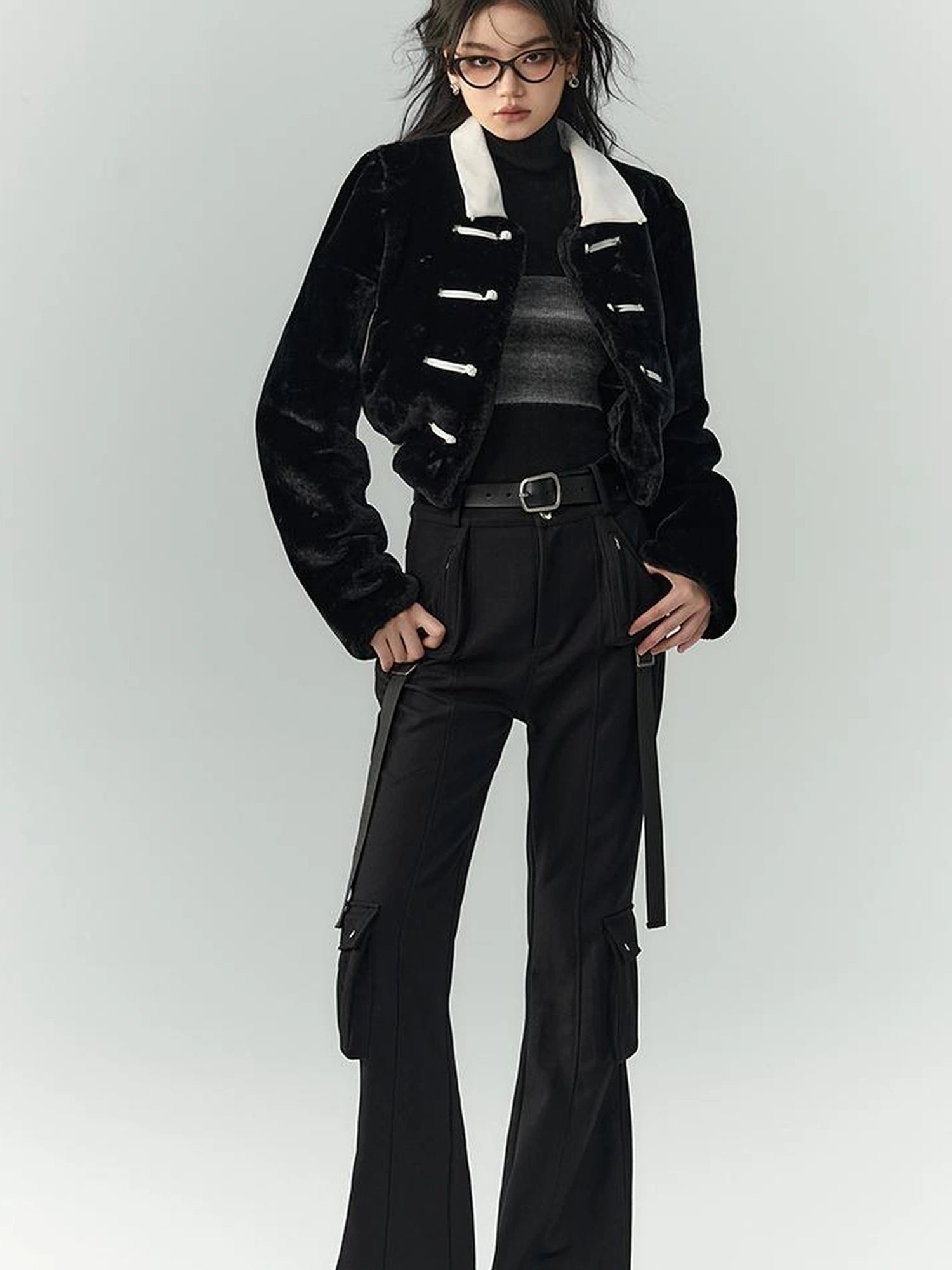 OfAkiva Akiva Winter Mink Fur Coat Women Slow Rock Style