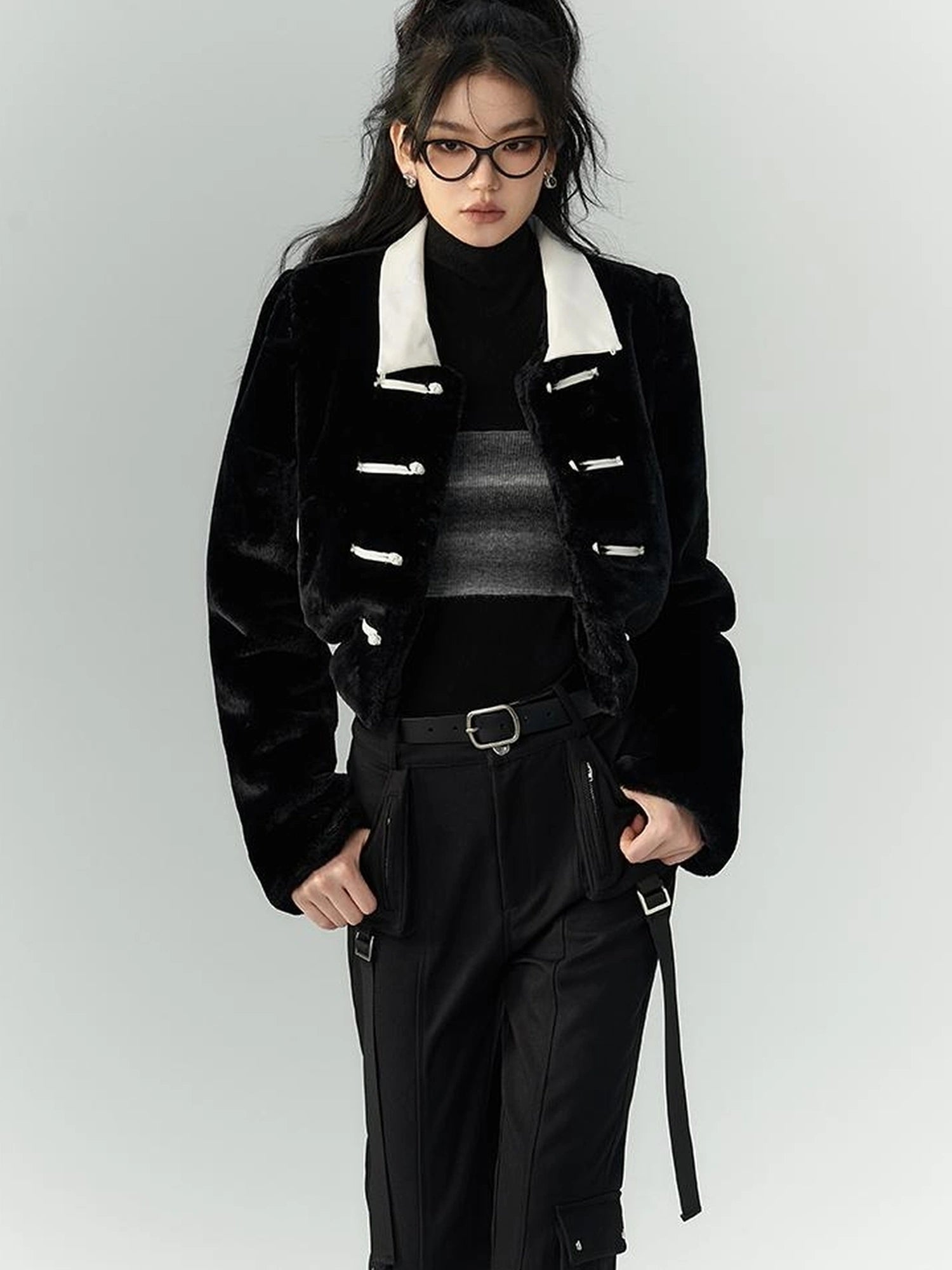 OfAkiva Akiva Winter Mink Fur Coat Women Slow Rock Style