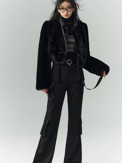 OfAkiva Akiva Winter Mink Fur Coat Women Slow Rock Style