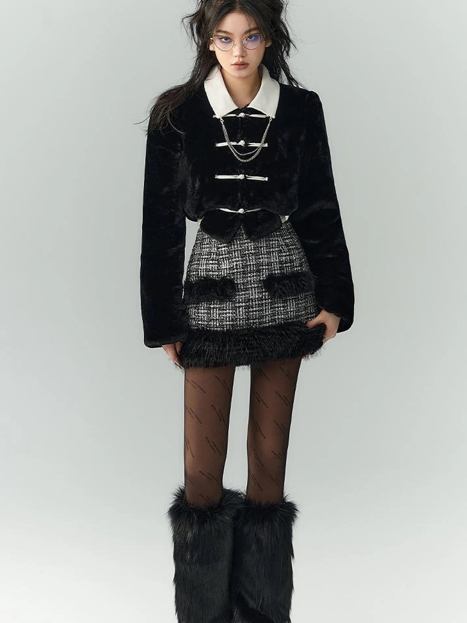 OfAkiva Akiva Winter Mink Fur Coat Women Slow Rock Style