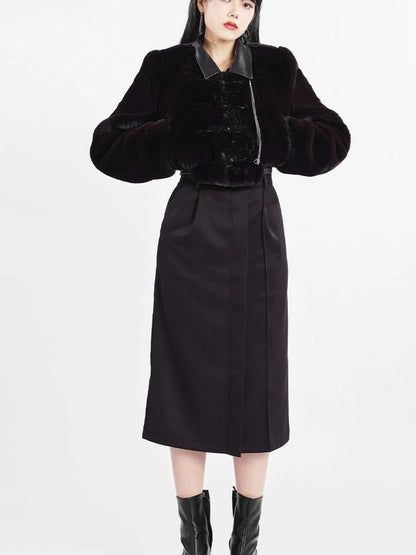 OfAkiva Akiva Winter Mink Fur Coat Women Slow Rock Style