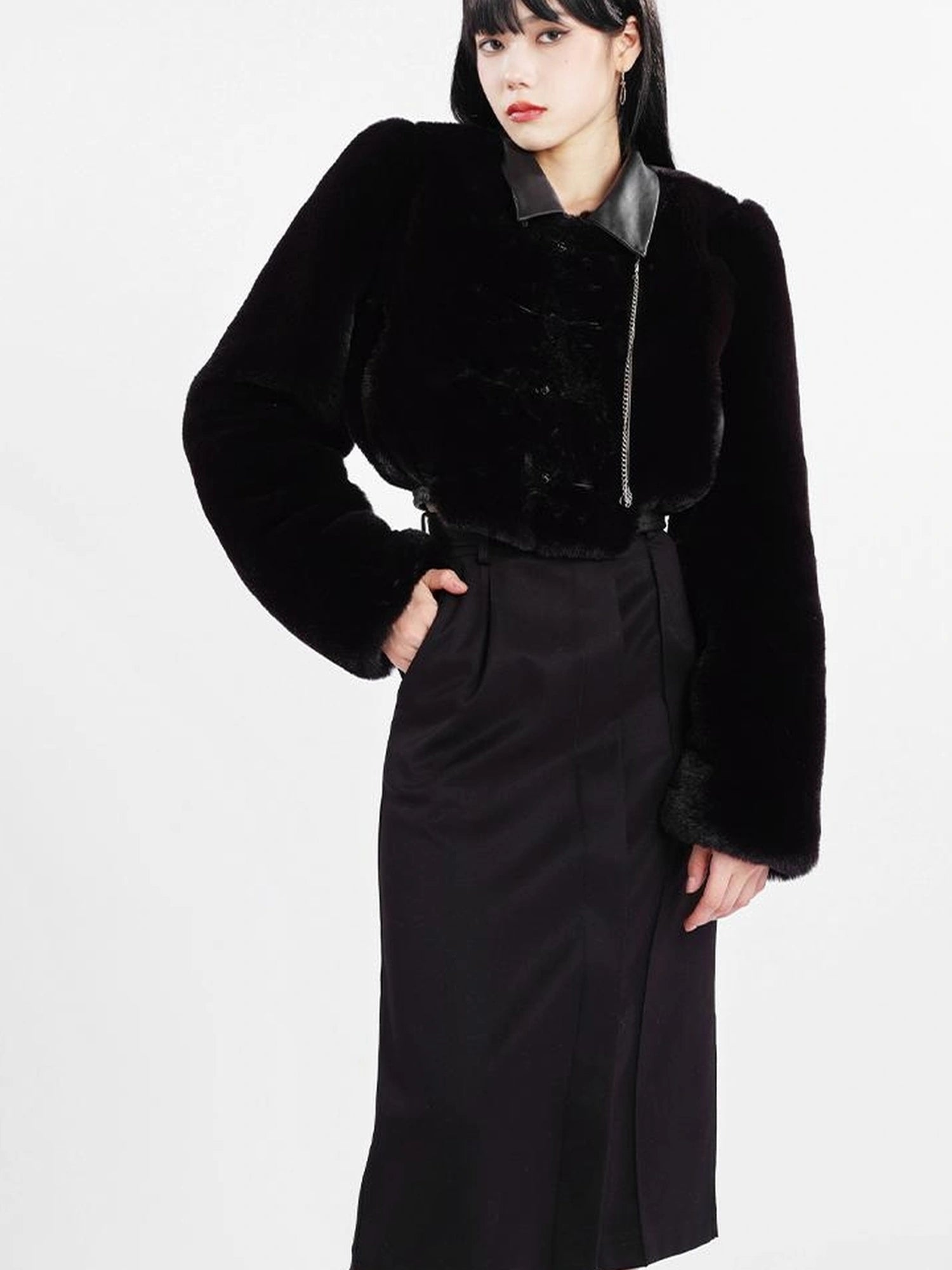 OfAkiva Akiva Winter Mink Fur Coat Women Slow Rock Style