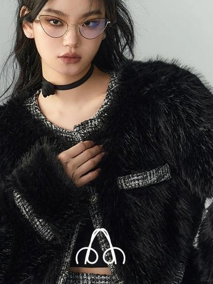 OfAkiva Akiva Winter Mink Fur Coat Women Slow Rock Style