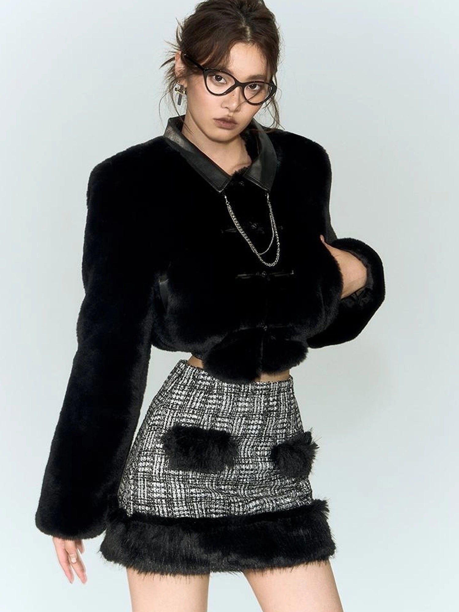 OfAkiva Akiva Winter Mink Fur Coat Women Slow Rock Style