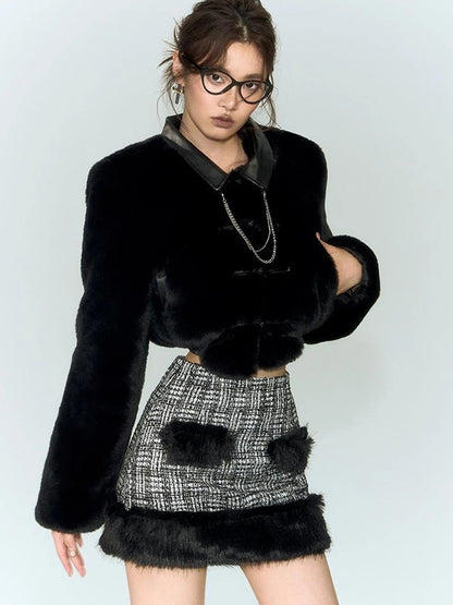 OfAkiva Akiva Winter Mink Fur Coat Women Slow Rock Style