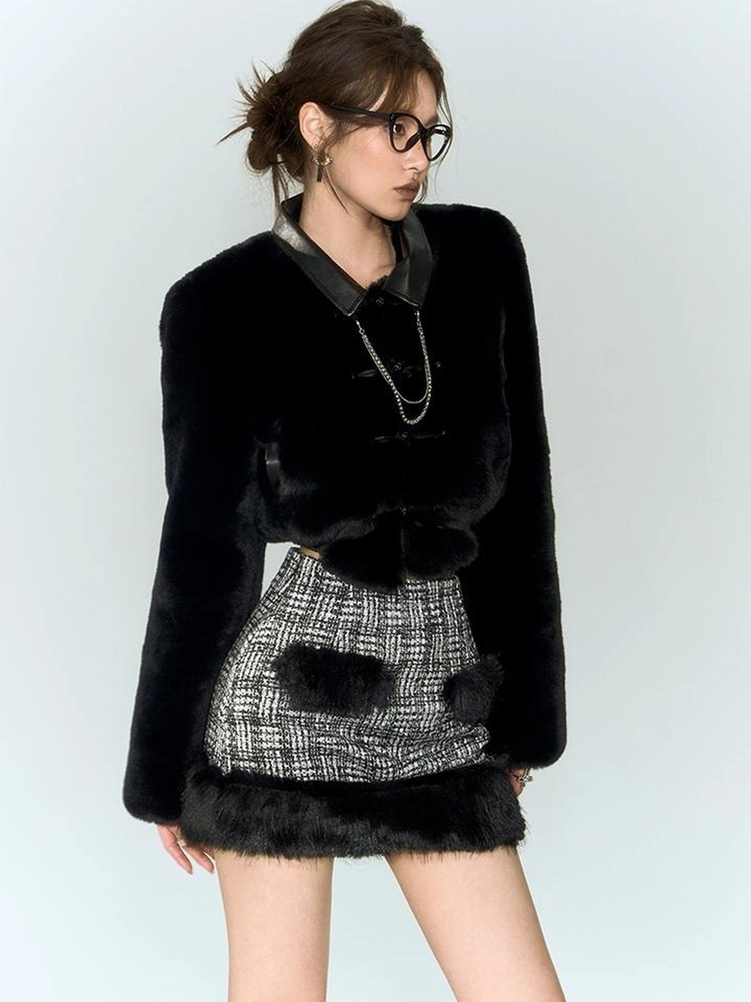 OfAkiva Akiva Winter Mink Fur Coat Women Slow Rock Style