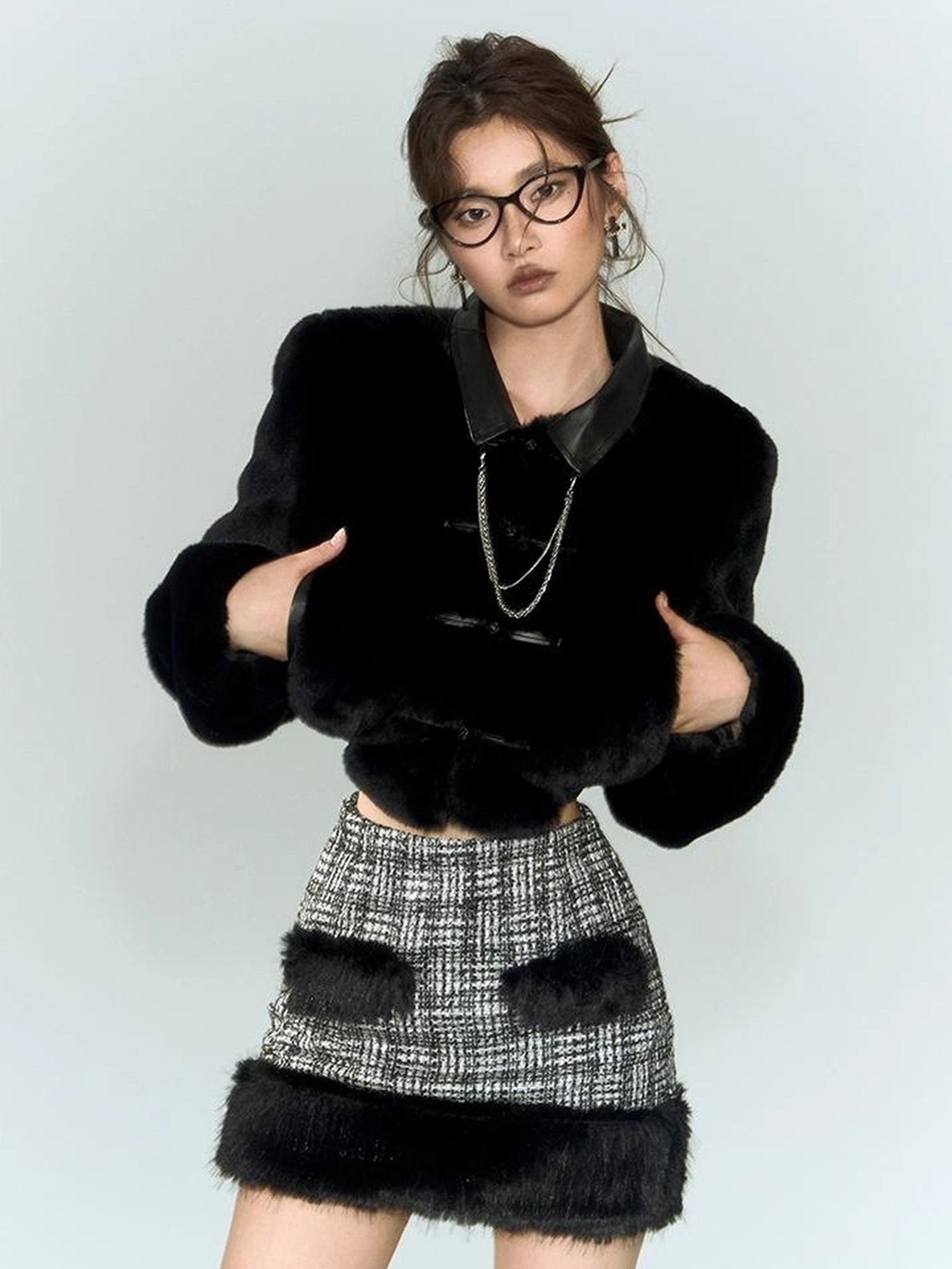 OfAkiva Akiva Winter Mink Fur Coat Women Slow Rock Style