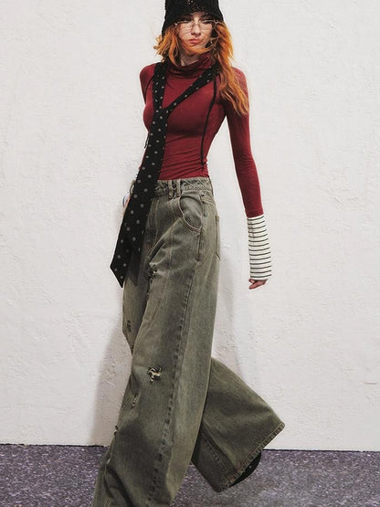 OfAkiva Aqua Split Scythe Pocket Heavyweight Jeans