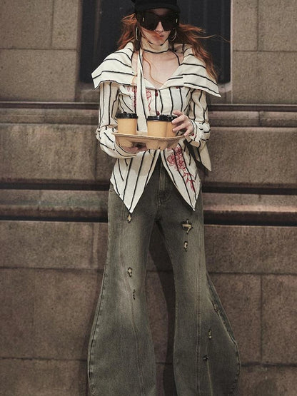 OfAkiva Aqua Split Scythe Pocket Heavyweight Jeans