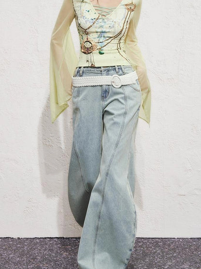 OfAkiva Aqua Split Scythe Pocket Heavyweight Jeans