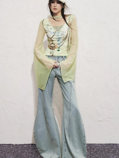 OfAkiva Aqua Split Scythe Pocket Heavyweight Jeans