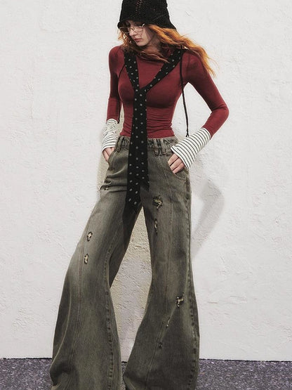 OfAkiva Aqua Split Scythe Pocket Heavyweight Jeans