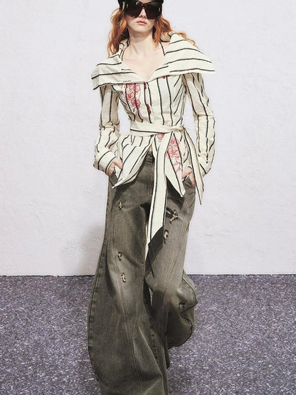 OfAkiva Aqua Split Scythe Pocket Heavyweight Jeans