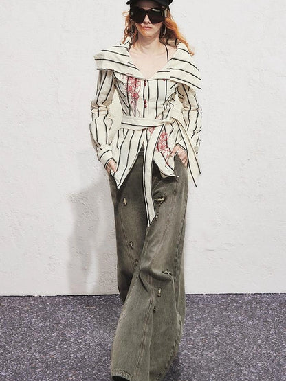 OfAkiva Aqua Split Scythe Pocket Heavyweight Jeans